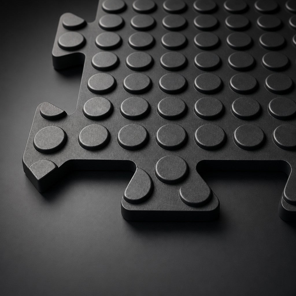 Solid 8mm rubber gym garage tiles  50x50cm flooring hard wearing durable + edges